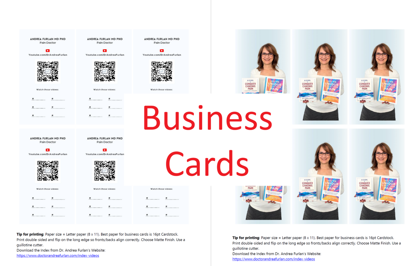 Patient Education Video Prescription Cards - PDF Template