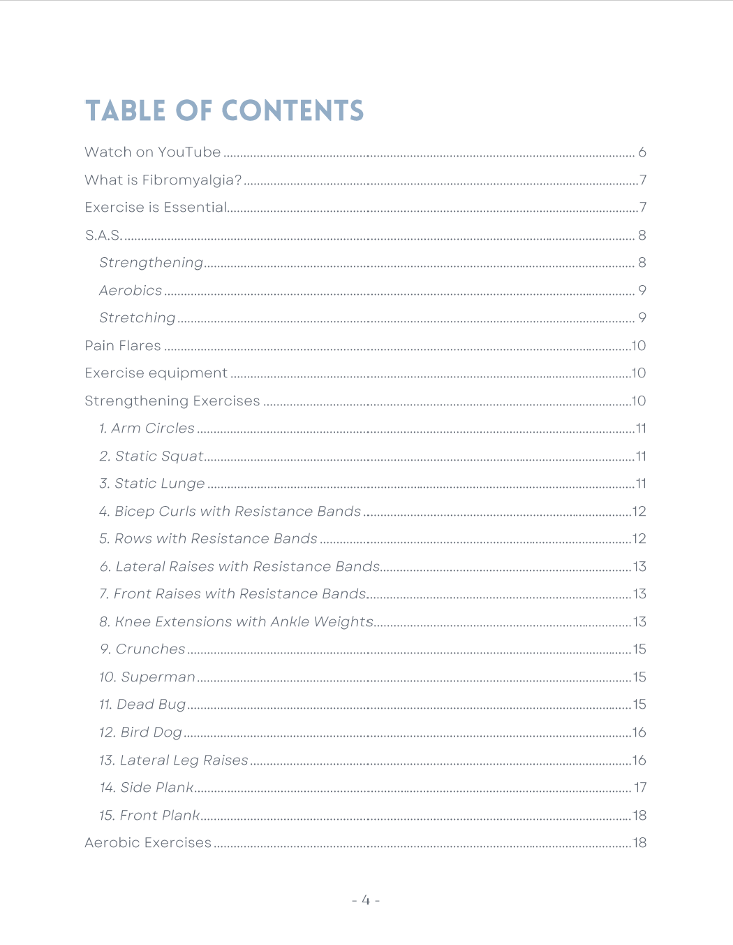 Booklet: Exercises for Fibromyalgia