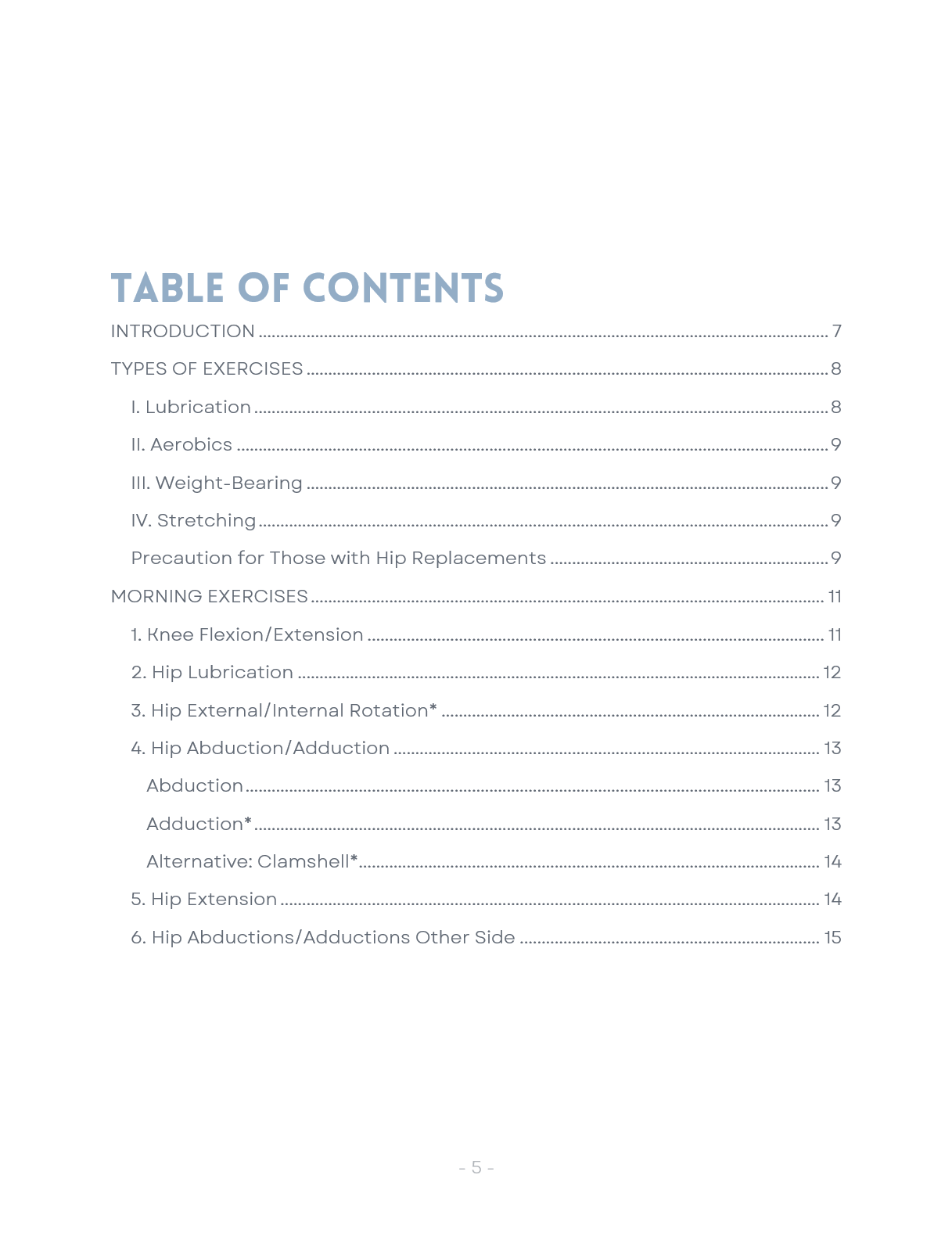 Booklet: Exercises for Osteoarthritis of the Hip and Knee