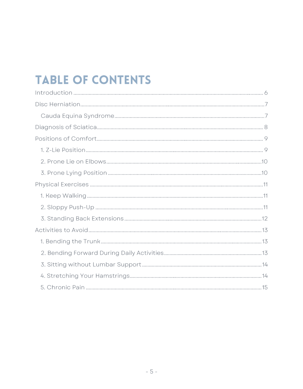 Booklet: Exercises for Sciatica and Disc Herniation