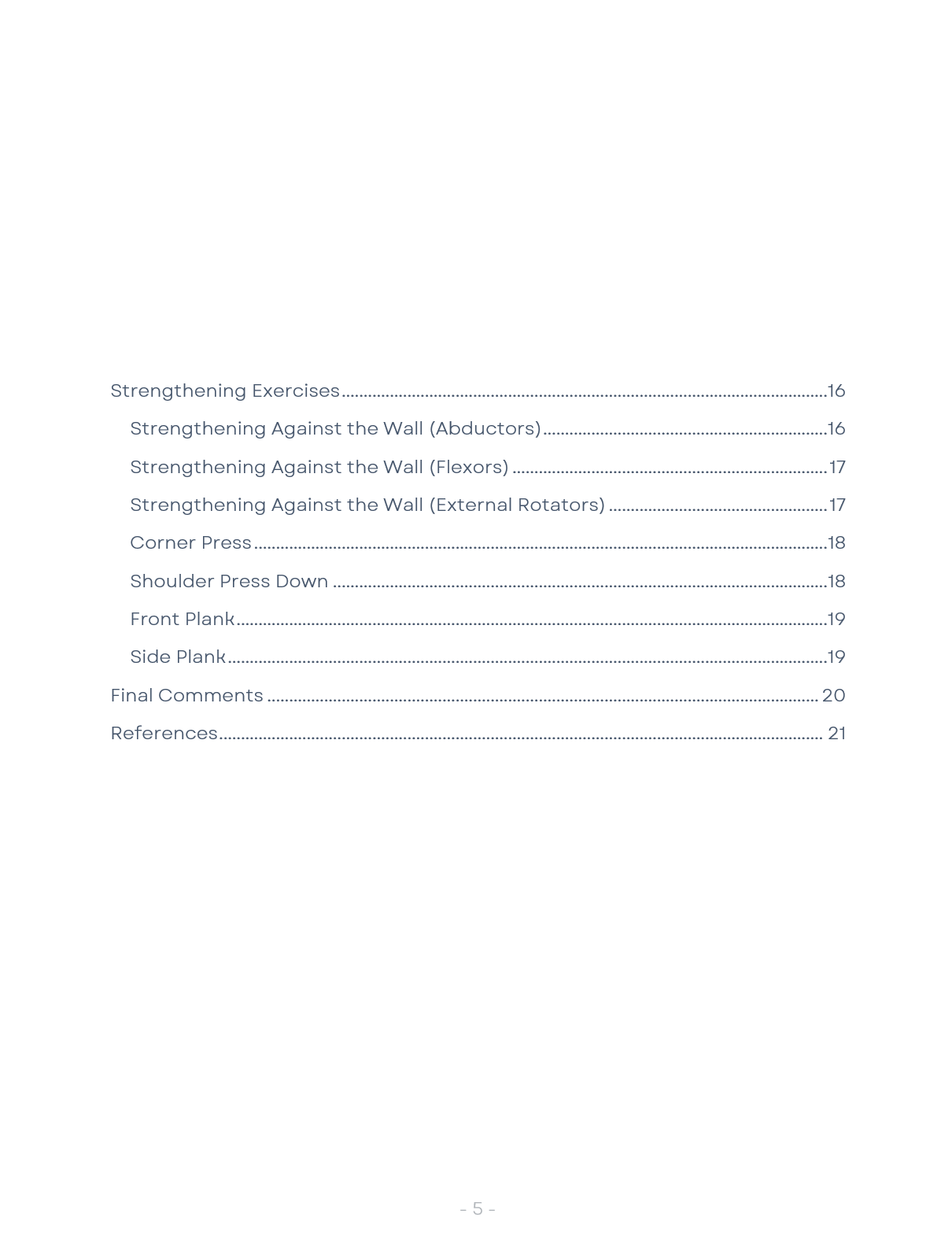 Booklet: Exercises for Shoulder Pain, Impingement, Bursitis and Rotator Cuff Disease