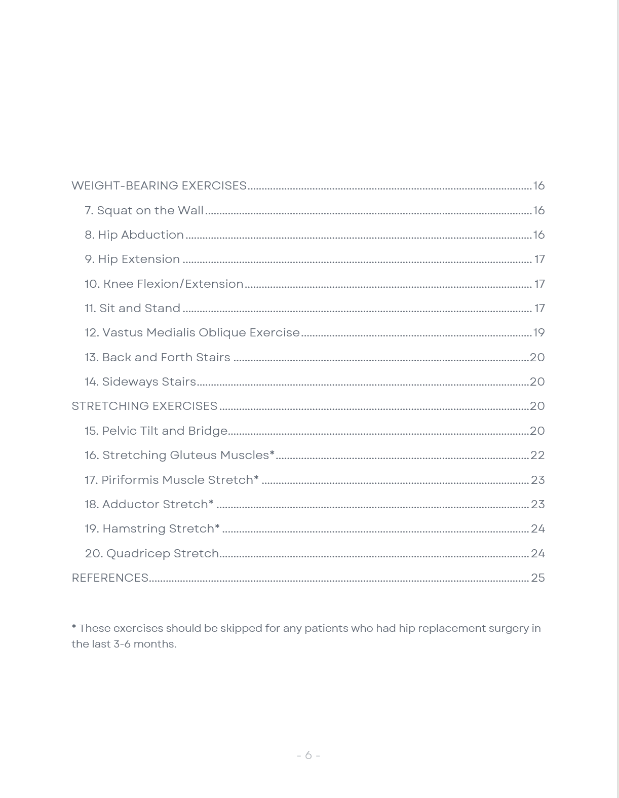 Booklet: Exercises for Osteoarthritis of the Hip and Knee